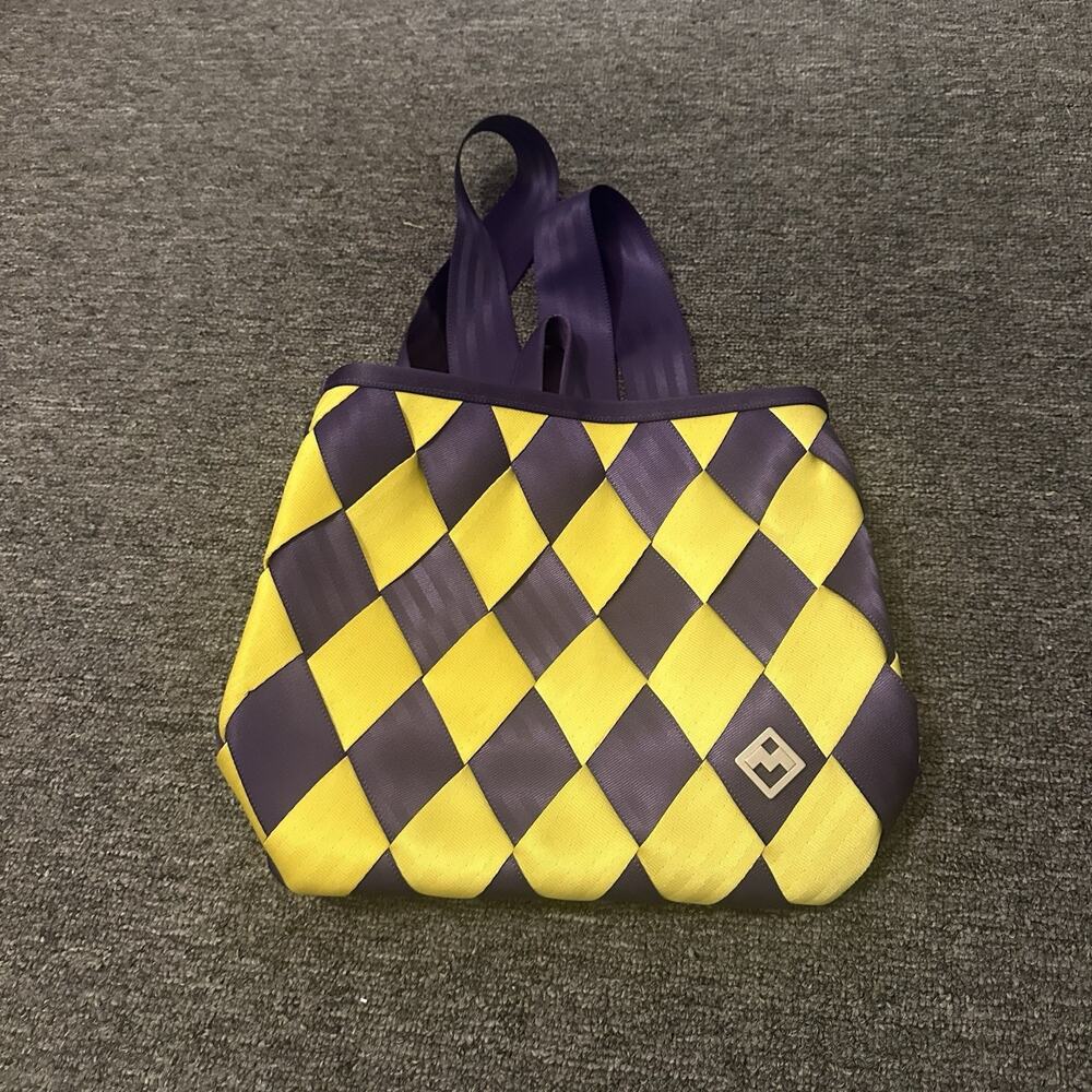 Maggie Bags Seatbelt Purse/Bag Yellow & Purple Genuine Seatbelt Webbing Laker’s